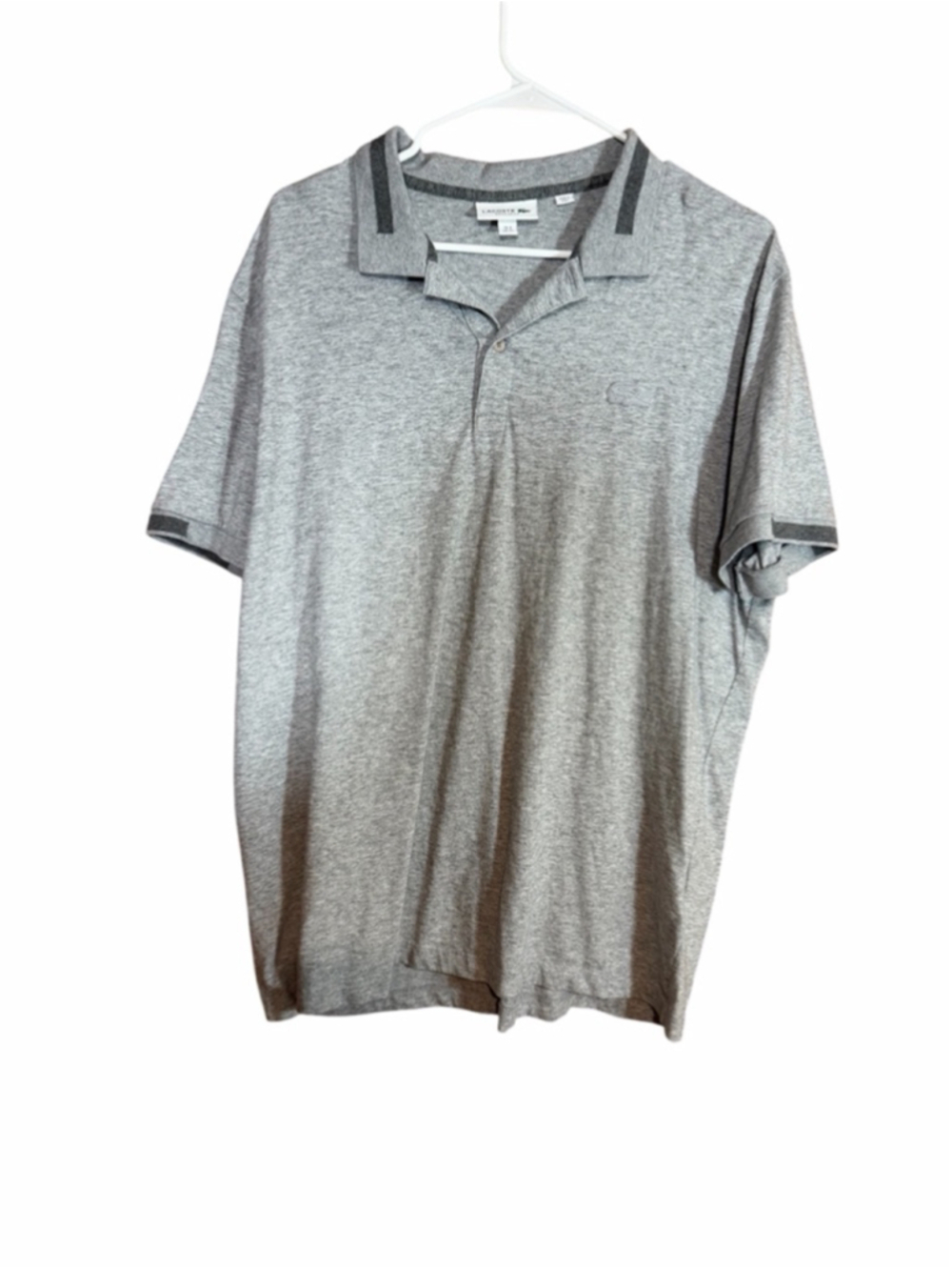 Lacoste men’s gray short sleeve cotton polo XL
